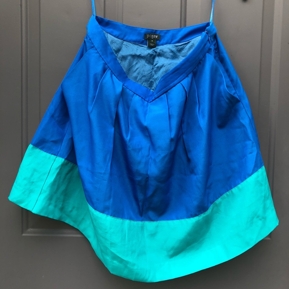 J Crew Color Block Blue Skirt